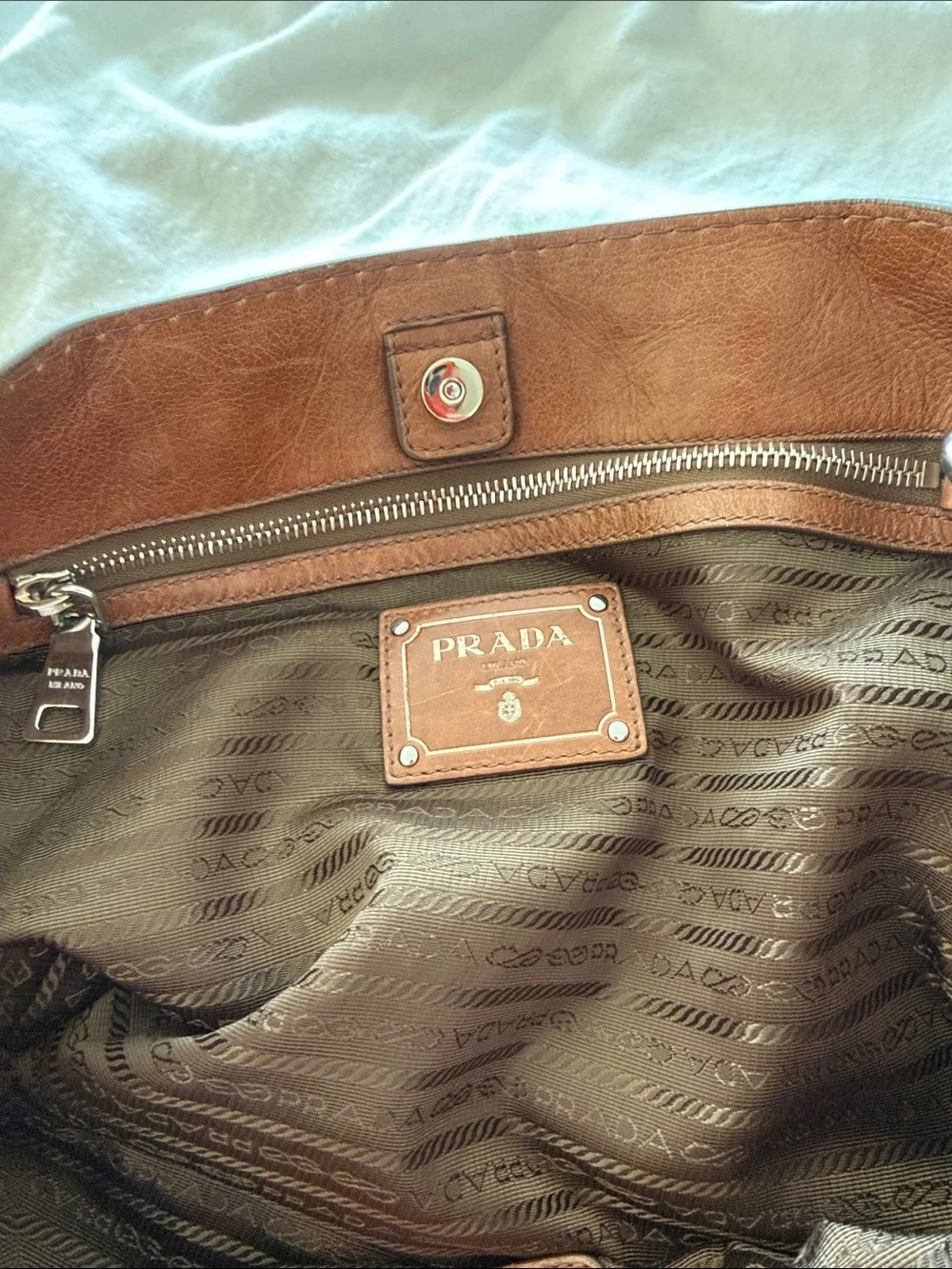Prada VINTAGE Cognac Brown Leather Shoulder Bag. Early 1990!! It’s a classic